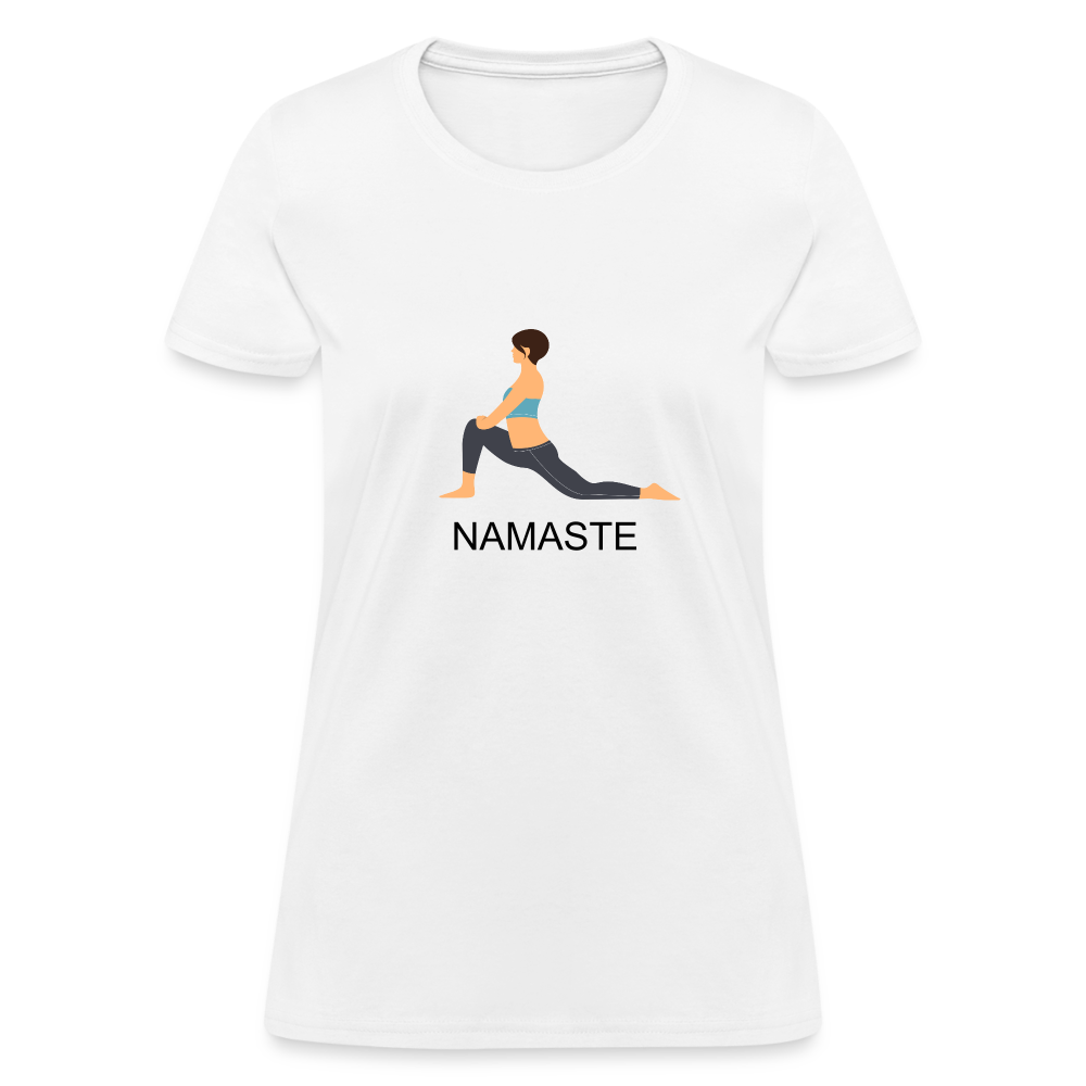 Women's T-Shirt- NAMASTE - white