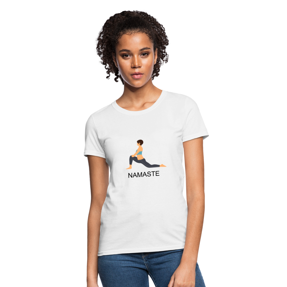 Women's T-Shirt- NAMASTE - white