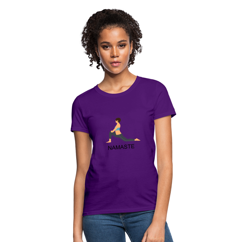 Women's T-Shirt- NAMASTE - purple