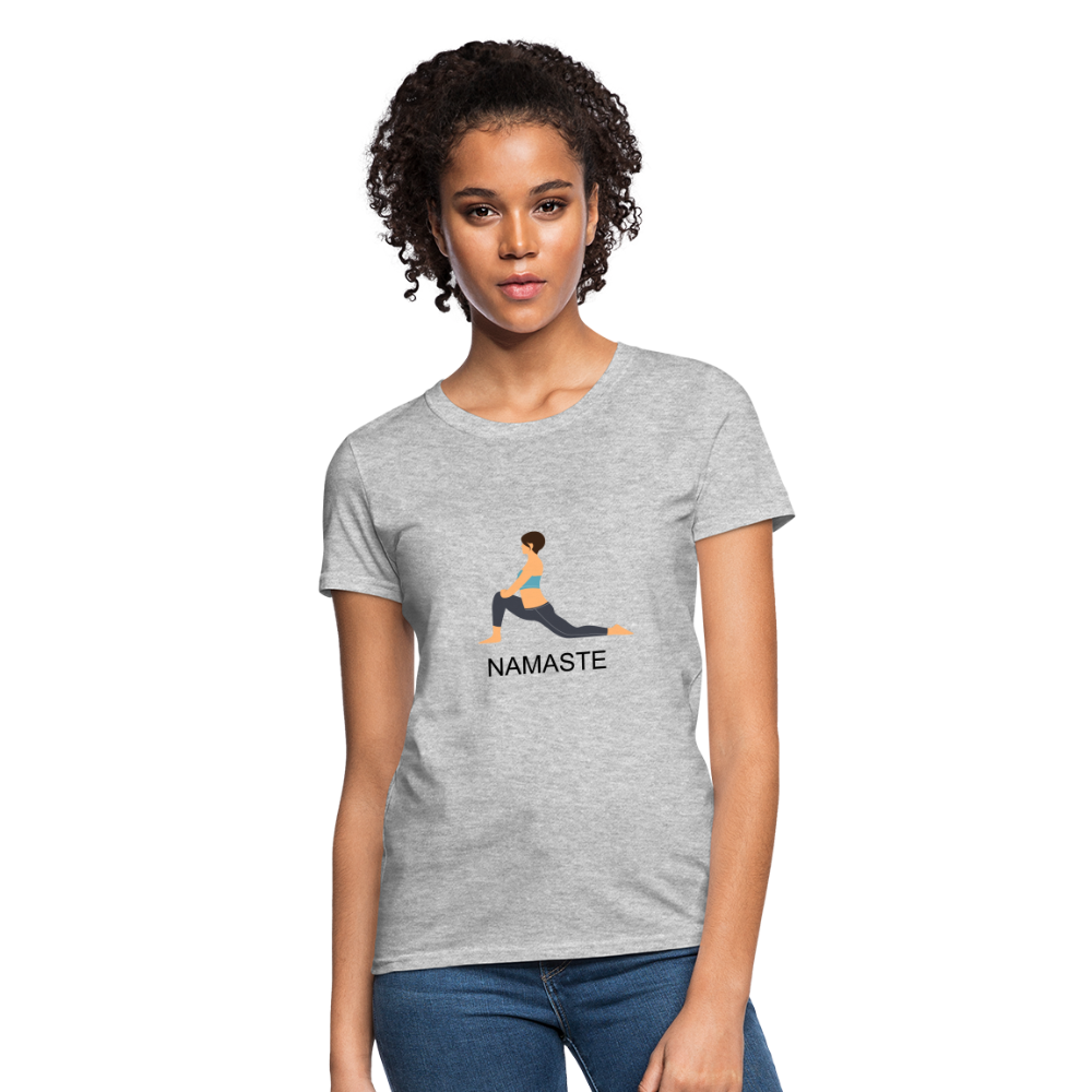 Women's T-Shirt- NAMASTE - heather gray