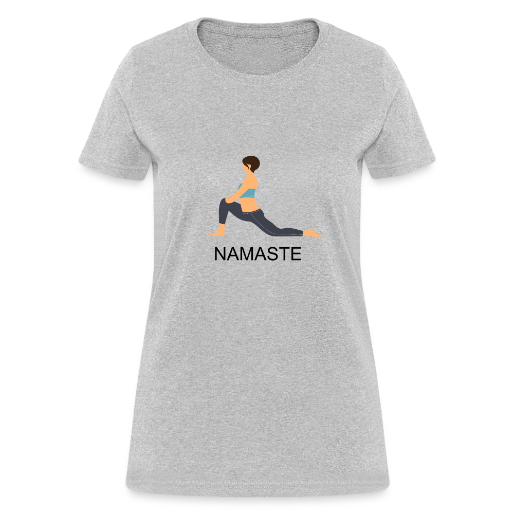 Women's T-Shirt- NAMASTE - heather gray