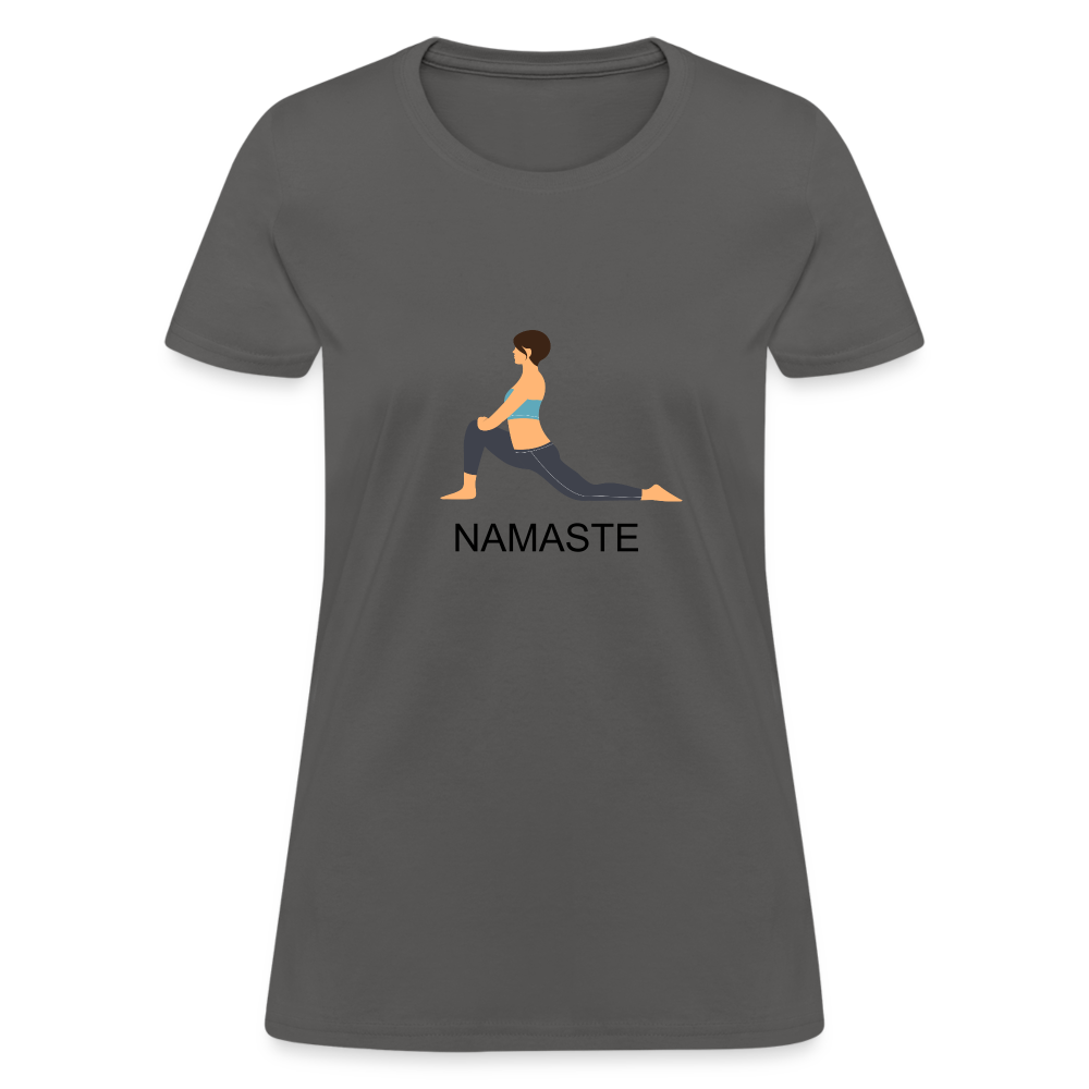 Women's T-Shirt- NAMASTE - charcoal