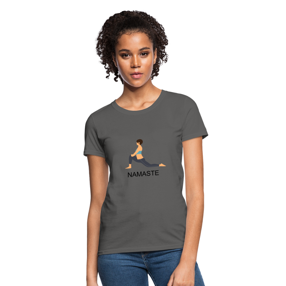 Women's T-Shirt- NAMASTE - charcoal