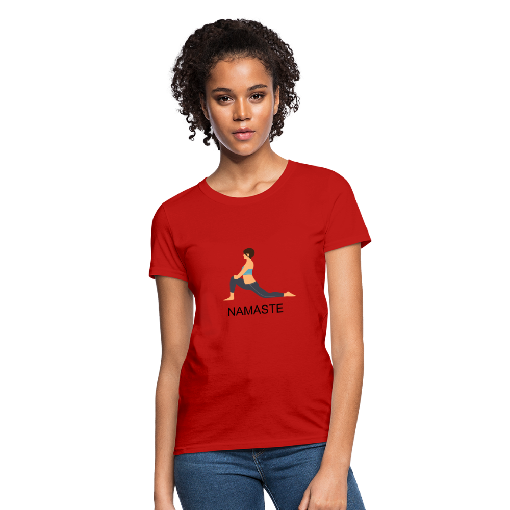 Women's T-Shirt- NAMASTE - red