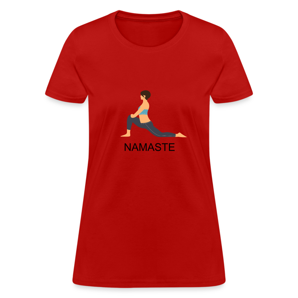 Women's T-Shirt- NAMASTE - red