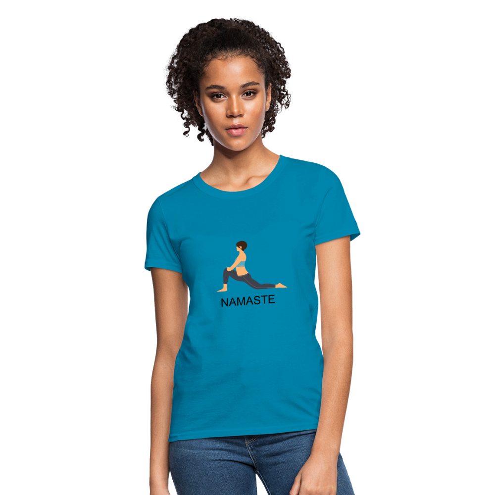 Women's T-Shirt- NAMASTE - turquoise