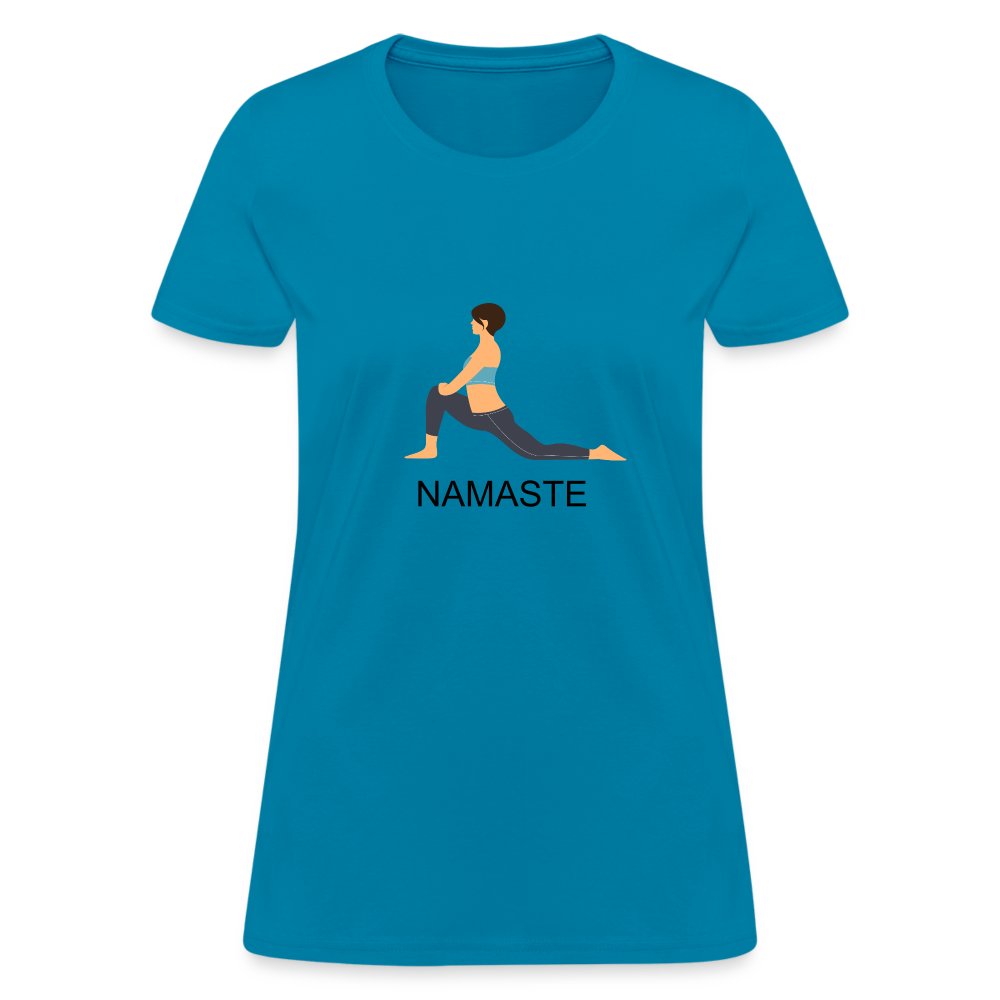 Women's T-Shirt- NAMASTE - turquoise