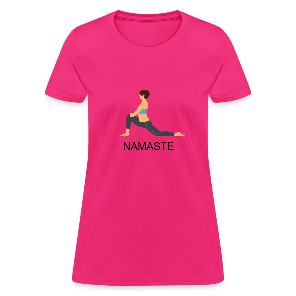 Women's T-Shirt- NAMASTE - fuchsia