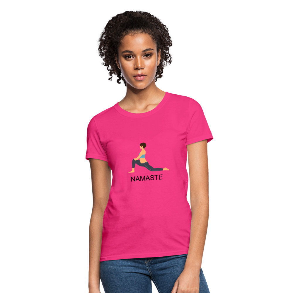 Women's T-Shirt- NAMASTE - fuchsia