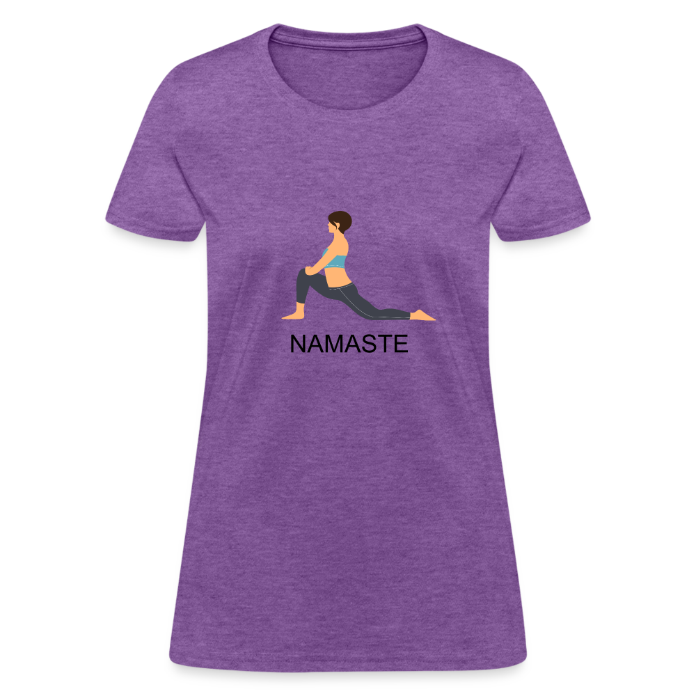 Women's T-Shirt- NAMASTE - purple heather