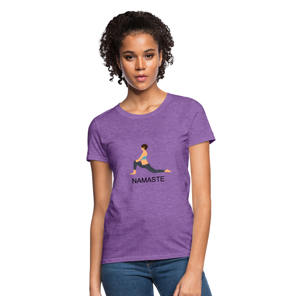 Women's T-Shirt- NAMASTE - purple heather