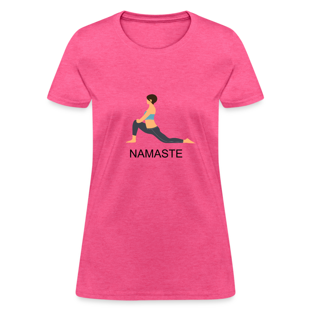 Women's T-Shirt- NAMASTE - heather pink