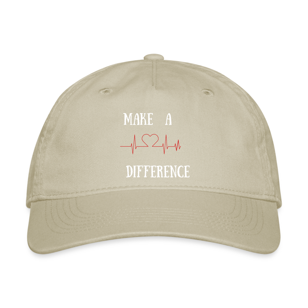 Organic Baseball Cap-Diff - khaki