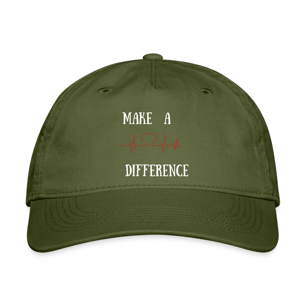 Organic Baseball Cap-Diff - olive green