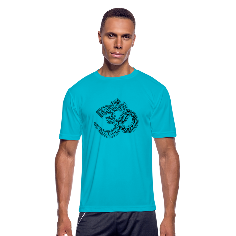 Men's moisture wicking performance- OM - turquoise