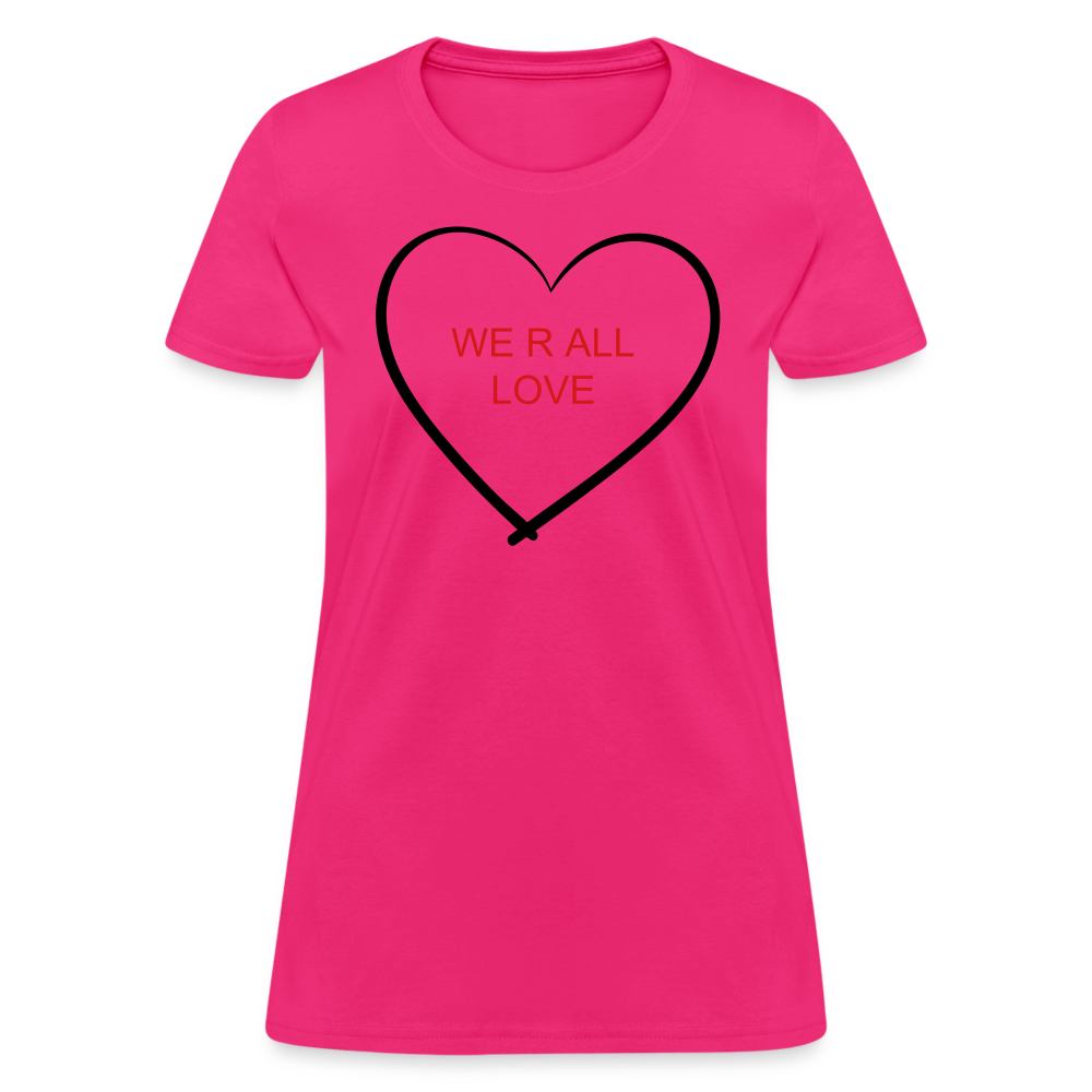 Women's Hi-Lo Tee (ALL LOVE) - fuchsia