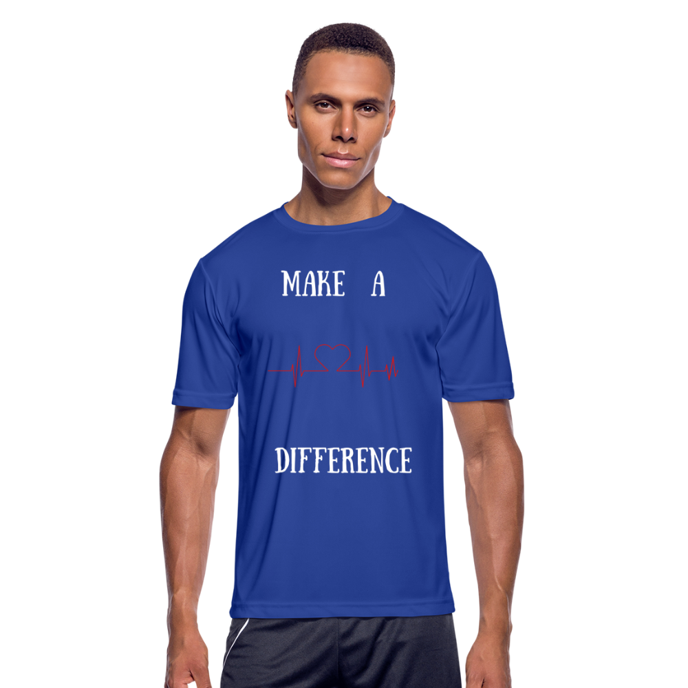 Men’s Moisture Wicking Performance T-Shirt-Diff - royal blue