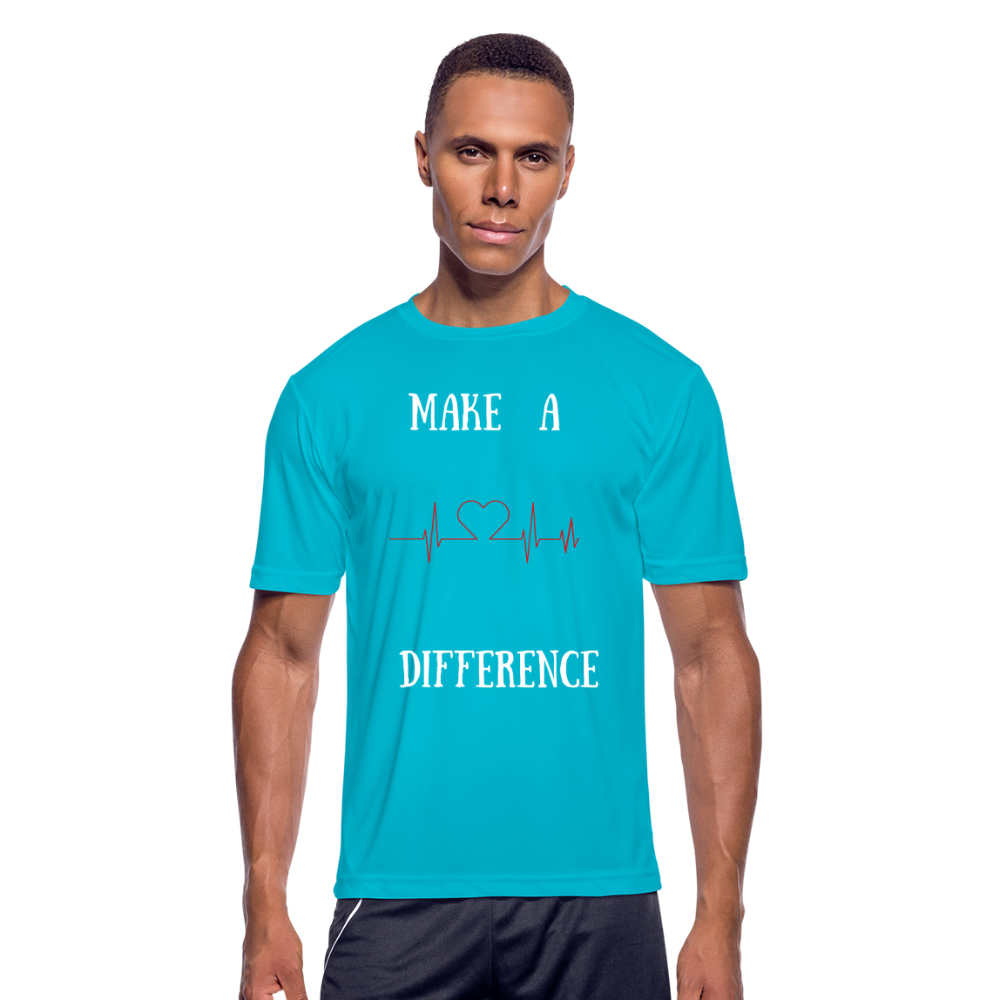 Men’s Moisture Wicking Performance T-Shirt-Diff - turquoise